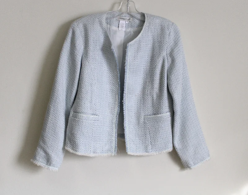 Coldwater Creek Blue Knit Jacket | S Cotton Jacket Linen Jacket Terry Jacket