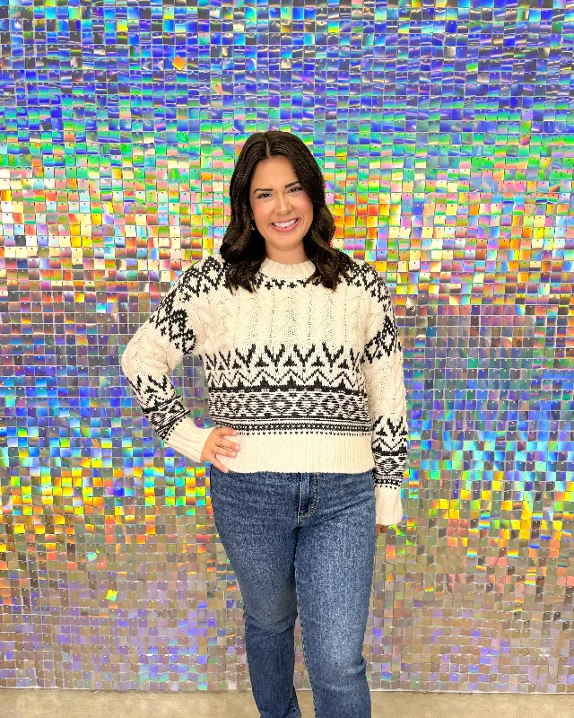 FINAL SALE Z Supply Garland Fairisle Sweater - Sea Salt