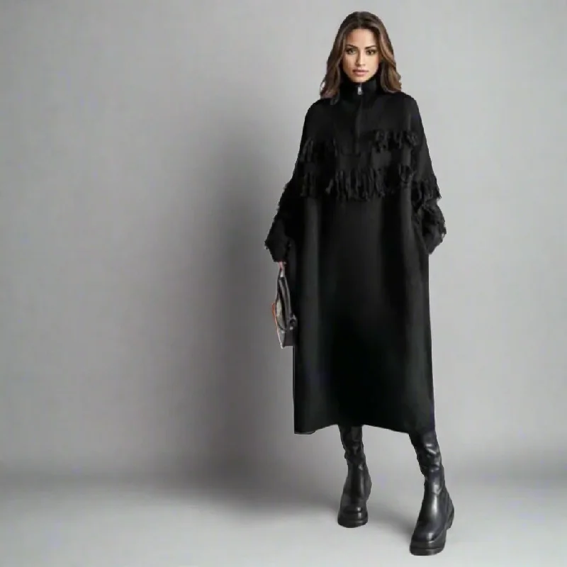 Maxi Knit Pullover Dress Three Quarter Sleeve