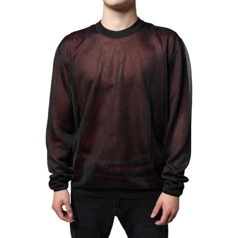 Dolce & Gabbana Brown Polyester Pullover Sweatshirt Sweater Deep Neck Pullover