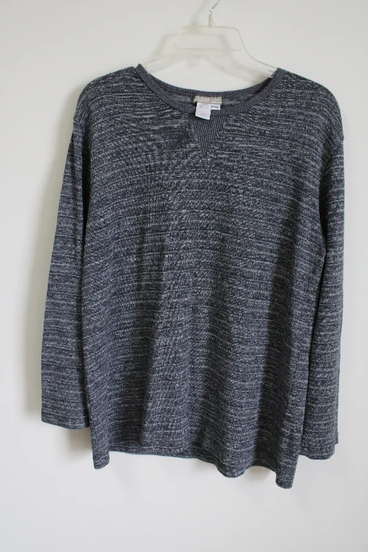 Coldwater Creek Gray Heather Knit Sweater | Petite XL High Neck Crew Neck V-Neck