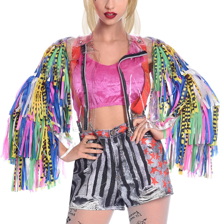 Ladies Harley Quinn Birds of Prey Superhero Jacket Mesh Jacket Canvas Jacket Denim Jacket