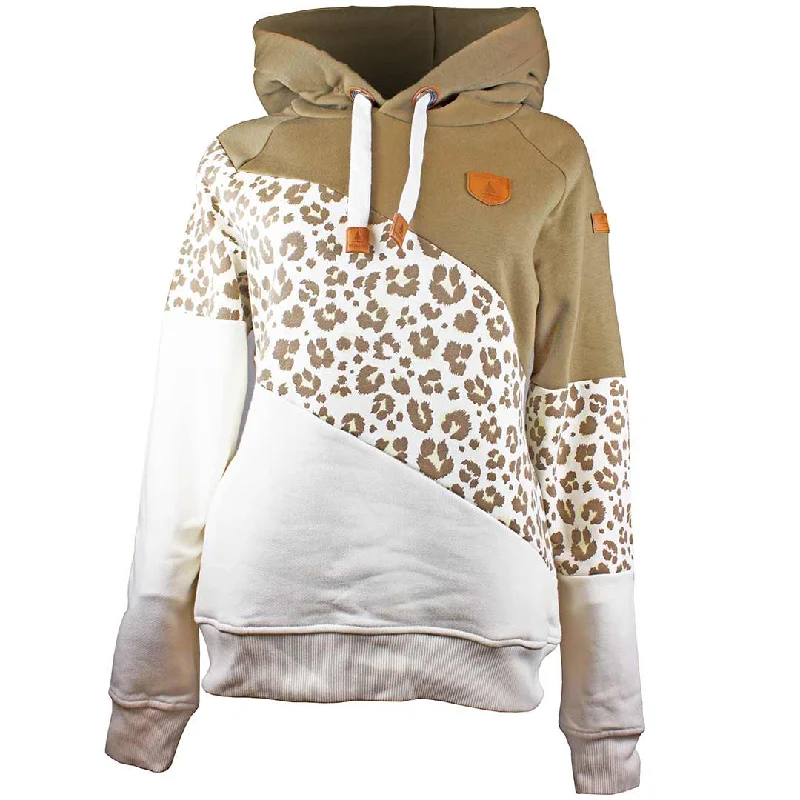 Wanakome Women's Leopard Print Pullover Hoodie Jewel Neck Pullover