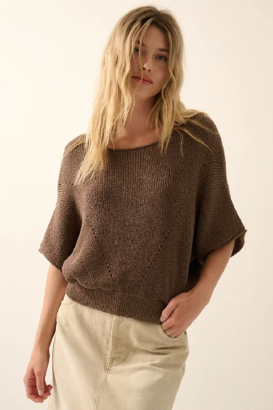 The Remy Pointelle Ribbed Knit Sweater