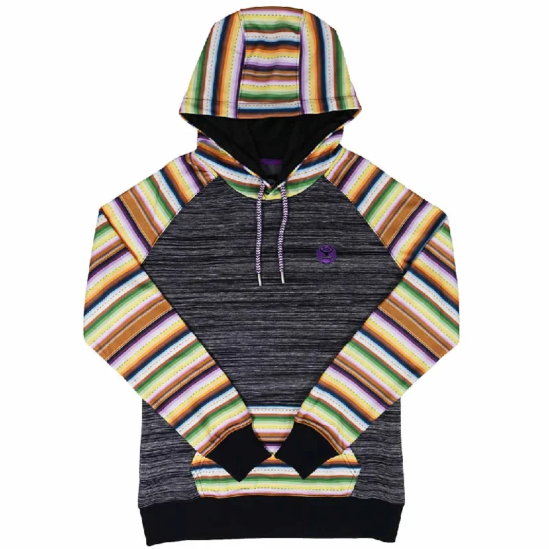 Hooey Women's Serape Sleeve Pullover Hoodie V-Neck Stylish Pullover