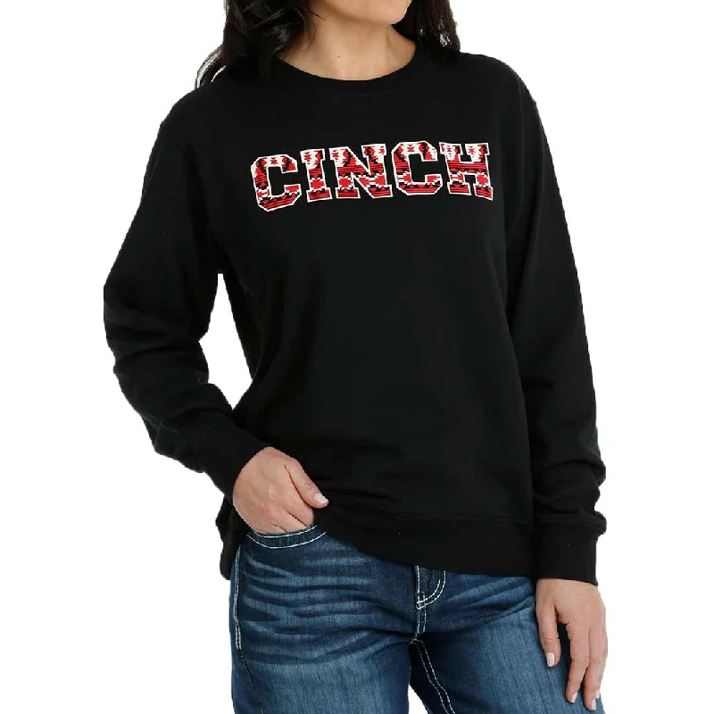 Cinch Women's Fleece Pullover Logo Sweatshirt Elbow Length Sleeve