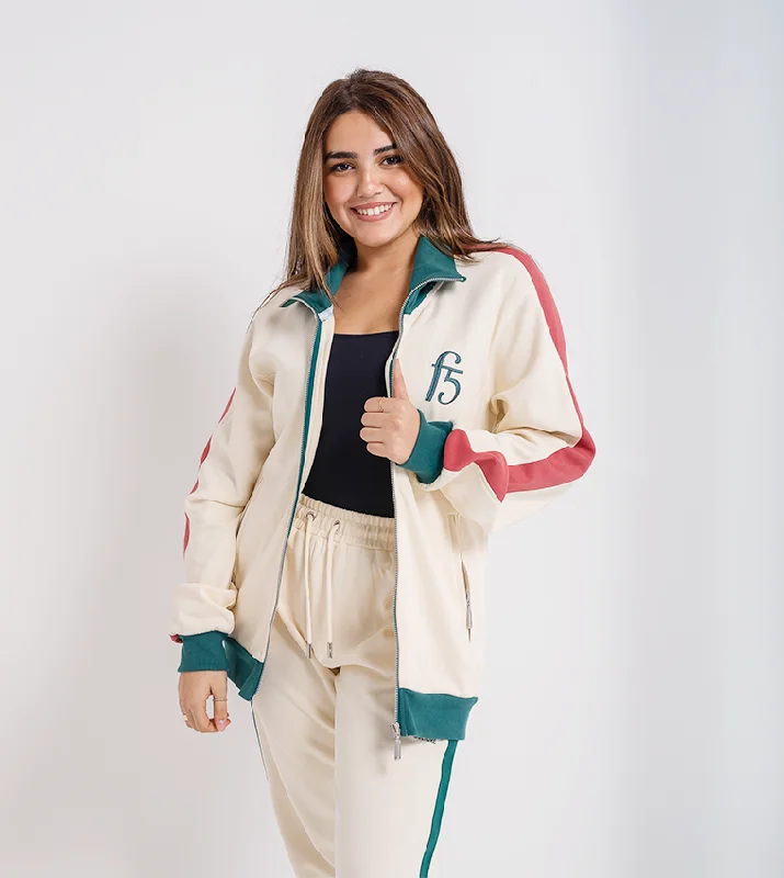F5 CONTRAST PANEL TRACK JACKET Knit Fabric Woven Fabric Fleece Fabric