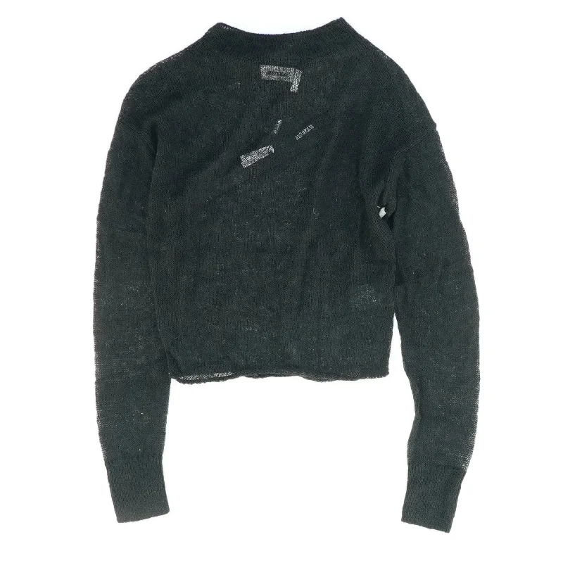 Black Crewneck Pullover Sweater Solo Sleeve Pullover