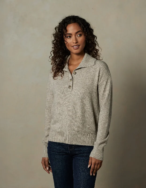 Marianna Popover Sweater in Oatmeal Anti-Pilling Anti-Shrink Durable