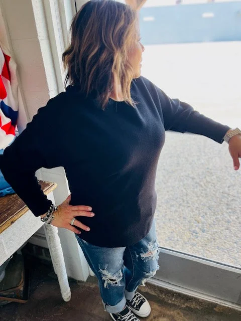 Blk Sweater Pullover Chunky Knit Pullover