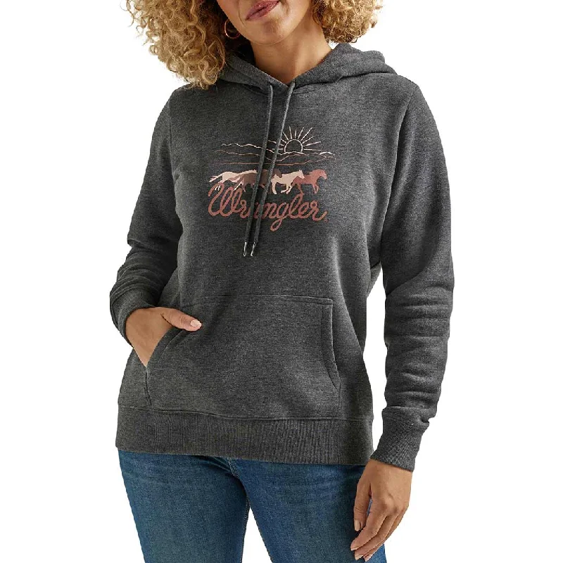 Wrangler Women's Running Horses Pullover Hoodie Set Sleeve Pullover