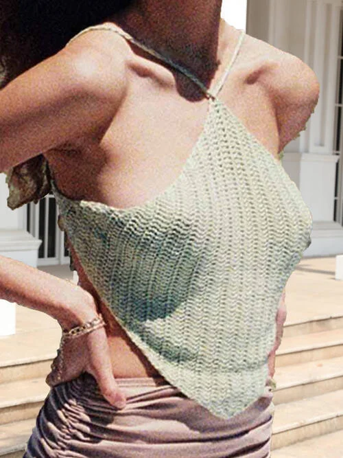 Tie Back Sleeveless Tank Top neon tank top