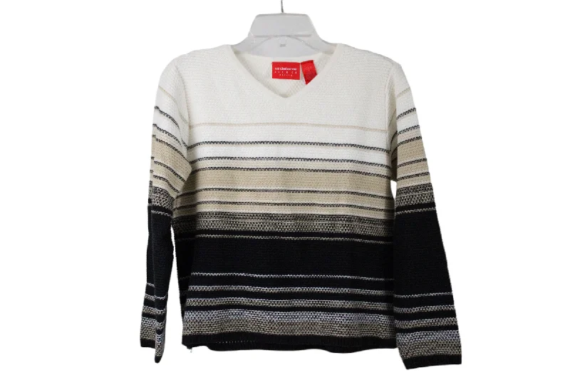 Liz Claiborne Striped Knit Sweater | Petite S Long Sweater Short Sweater Cropped Sweater