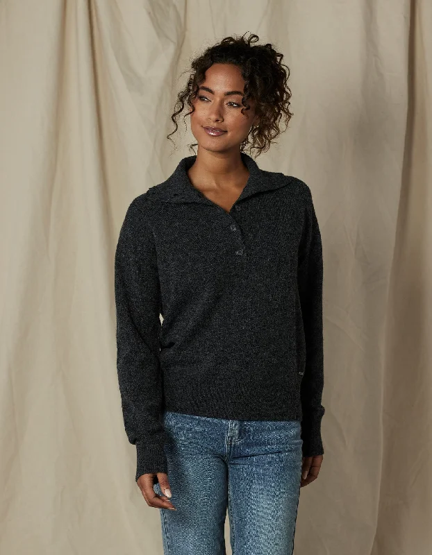 Marianna Popover Sweater in Charcoal Casual Formal Business