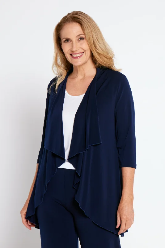 Chelsea Jacket - Navy V-Neck Jacket Boat Neck Jacket Square Neck Jacket