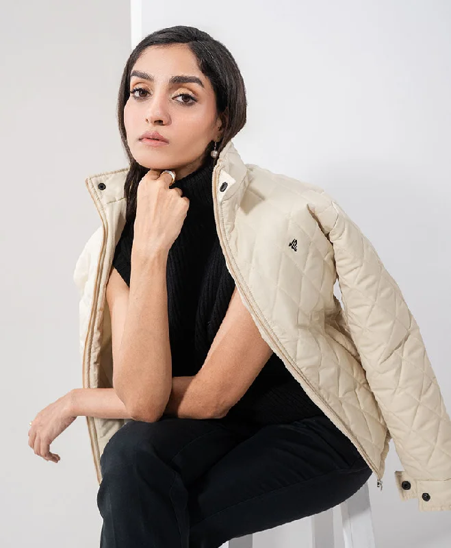Skin Quilted Jacket (Women) Knit Fabric Woven Fabric Fleece Fabric