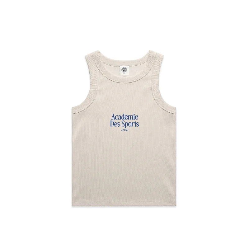 Vice 84 WMNS Organic Embroidered Rib Tank - Bone navy tank top