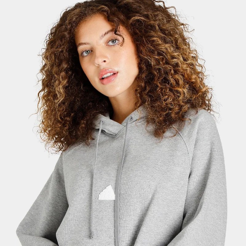 adidas Women's Oversized Pullover Hoodie / Medium Grey Heather