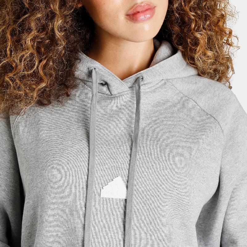 adidas Women's Oversized Pullover Hoodie / Medium Grey Heather