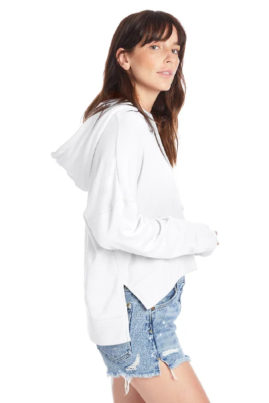 Alternative Womens Eco Washed Hooded Sweatshirt Hoodie - White - NEW