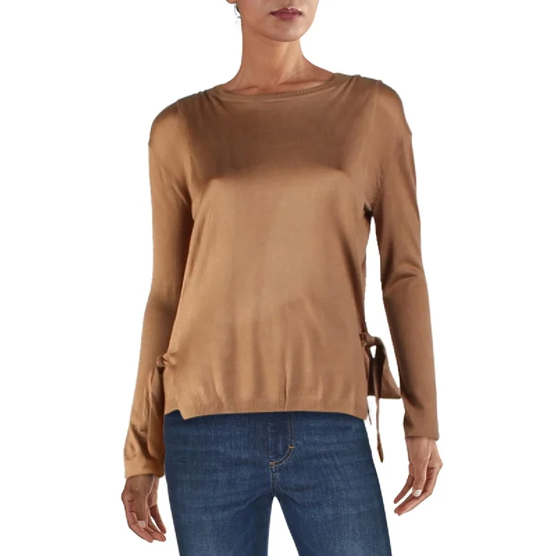 Current Air Womens Cropped Mock Neck Wrap Sweater