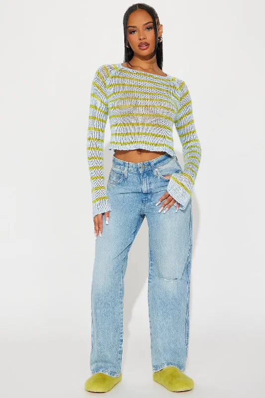 Feeling Lucky Striped Sweater - Blue/combo