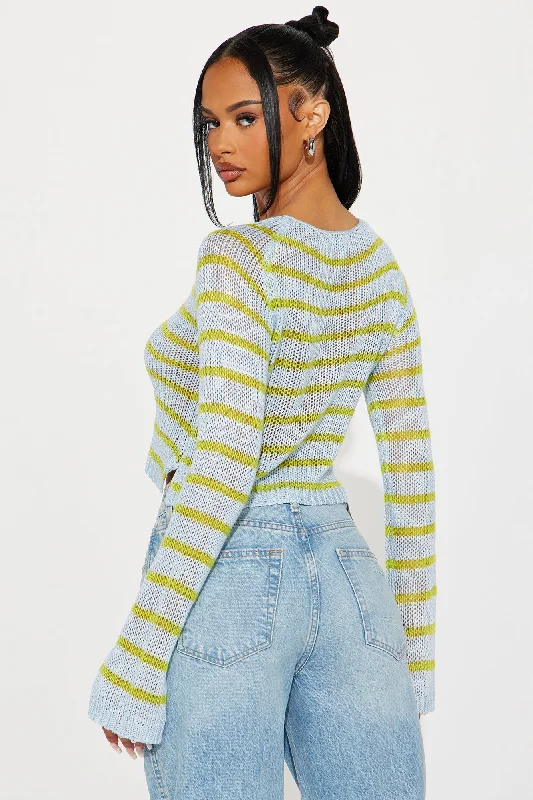 Feeling Lucky Striped Sweater - Blue/combo