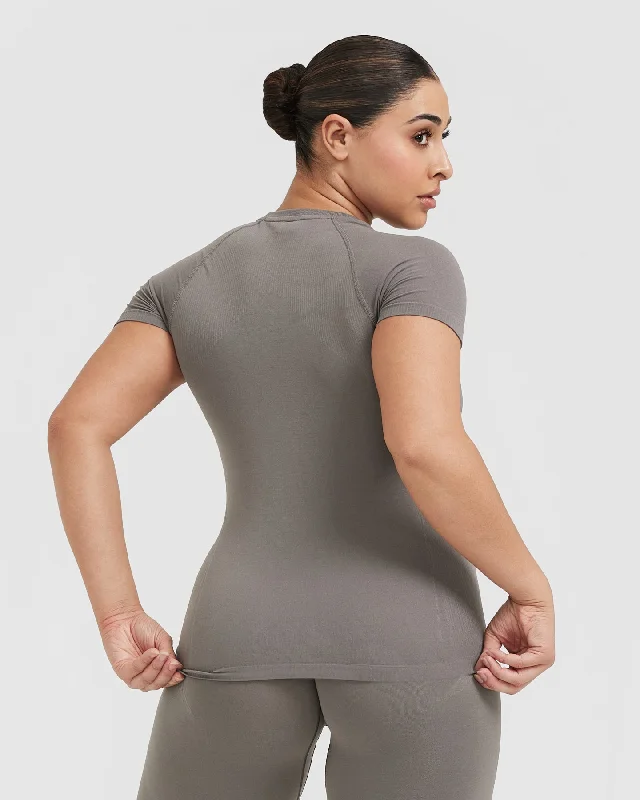 Go To Seamless Fitted Top | Ash Grey