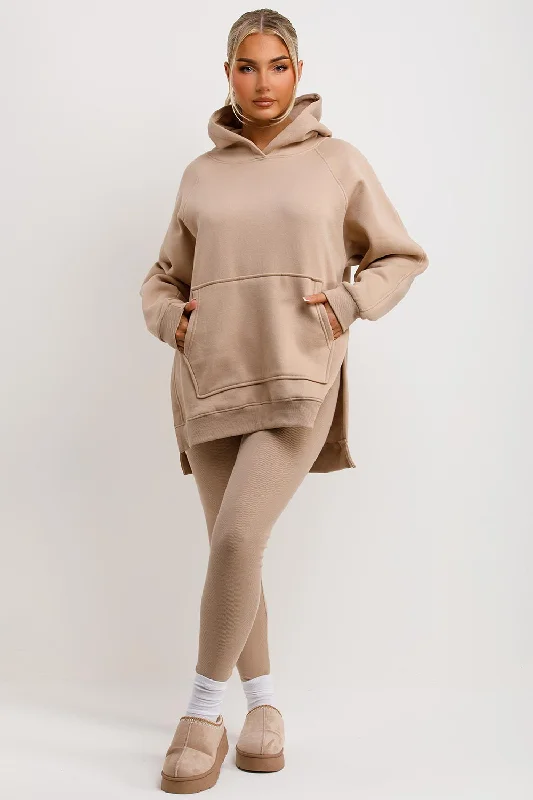 Hoodie And Leggings Set Beige