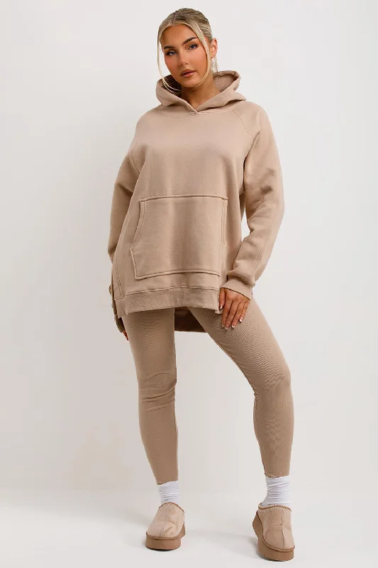 Hoodie And Leggings Set Beige