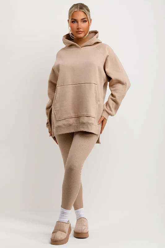 Hoodie And Leggings Set Beige