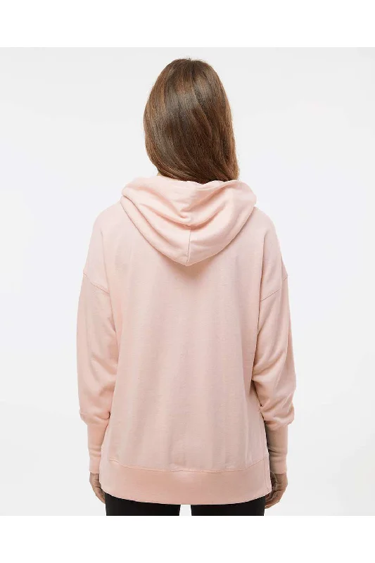 MV Sport Womens French Terry Hooded Sweatshirt Hoodie - Cameo Pink - NEW