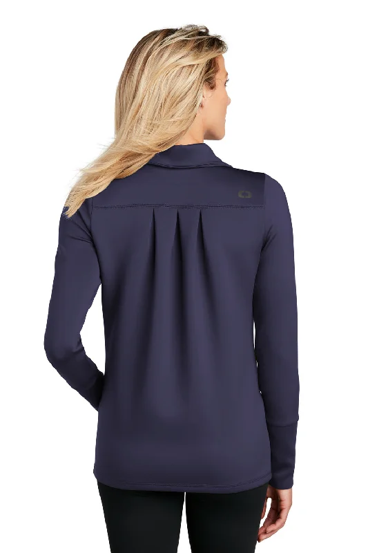 Ogio Womens Endurance Modern Performance Moisture Wicking Full Zip Sweatshirt - Navy Blue