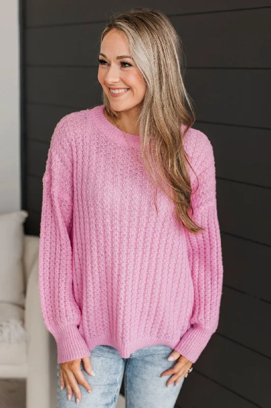 Savor The Moment Knit Sweater- Pink