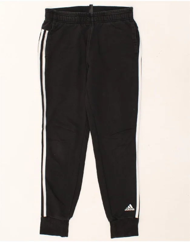 ADIDAS Womens Tracksuit Trousers Joggers UK 8/10 Small Black Cotton