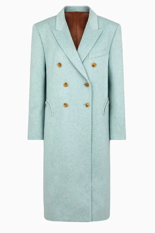 Blazé Milano Arya Virgin Wool Overcoat - Aqua