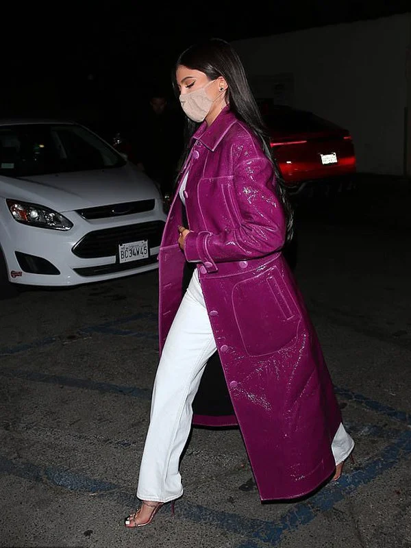 Kylie Jenner Leather Trench Coat