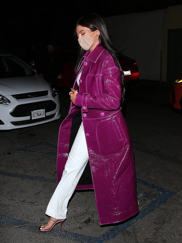 Kylie Jenner Leather Trench Coat