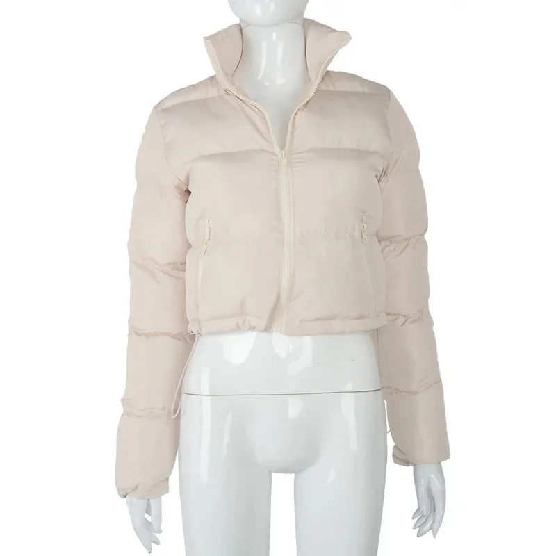 Solid Color Stand Collar Puffer Jacket (6 colors)