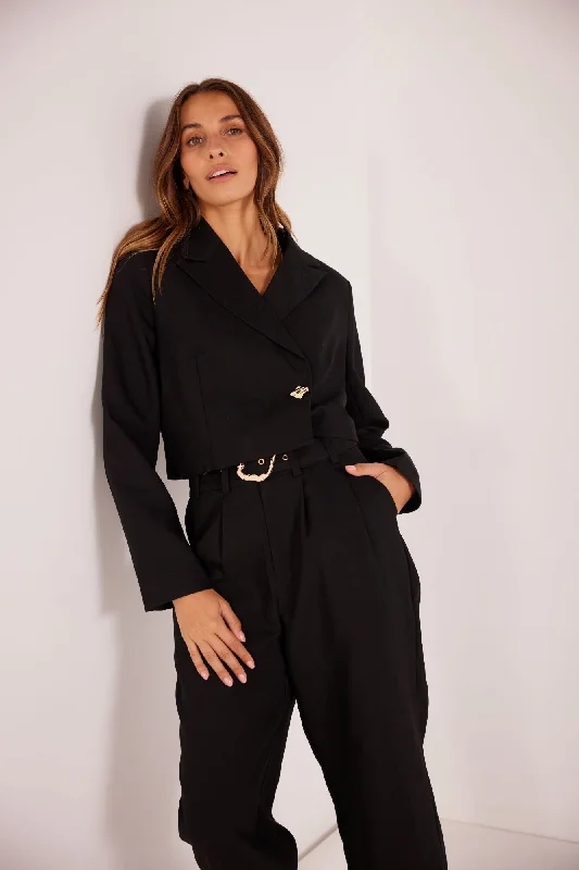 Nora Cropped Blazer | Black