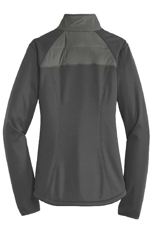 Port Authority Womens Hybrid Wind & Water Resistant Full Zip Jacket - Smoke Grey/Steel Grey