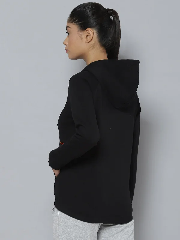 Alcis Women Black Hooded Sweatshirt