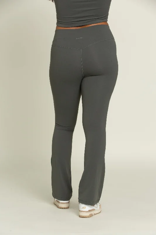 Dull Pine Flare Yoga Pants