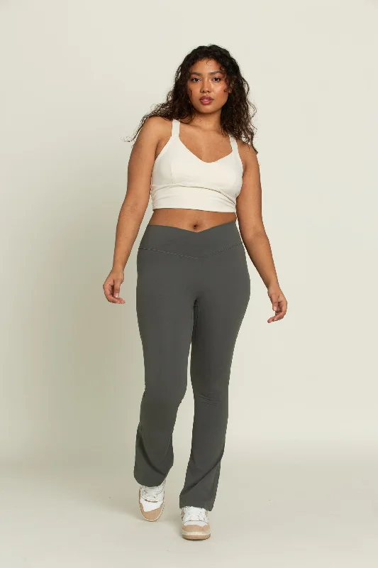 Dull Pine Flare Yoga Pants