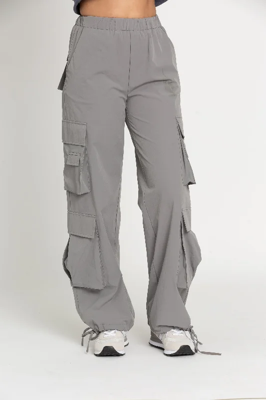 Dusty Grey Parachute Pants