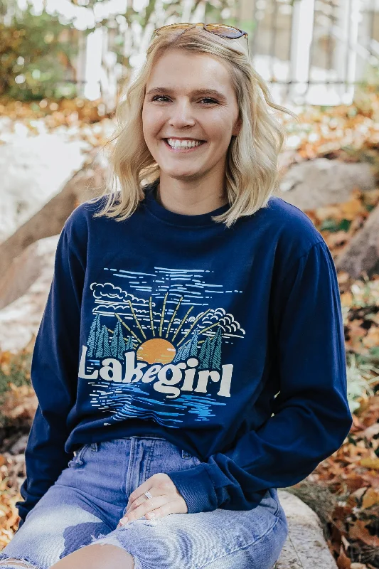 Lakegirl Impress Pine and Lake in Navy