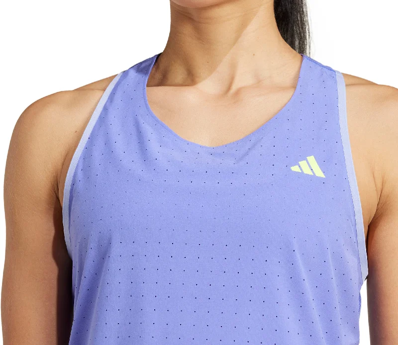 adidas Adizero Womens Running Vest Tank Top - Blue