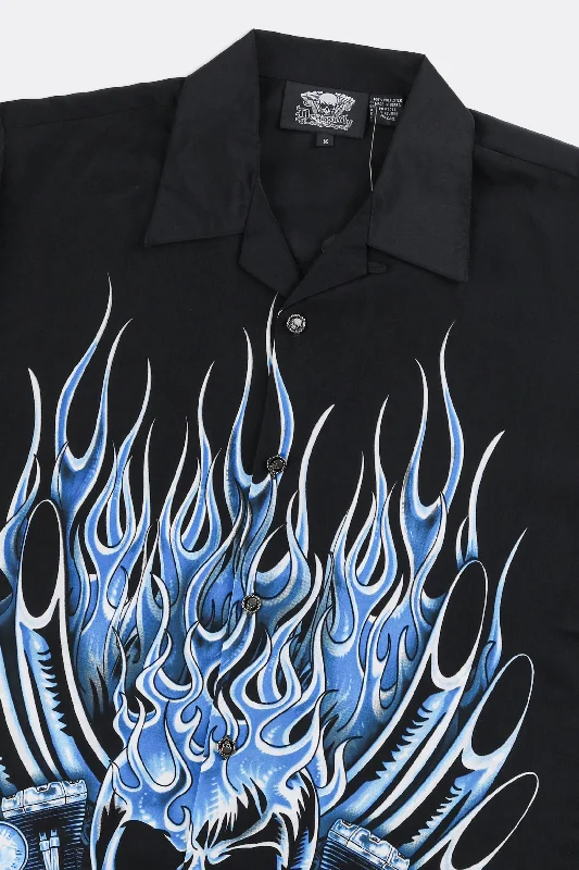 Deadstock Dragonfly Flames Camp Shirt - XXL