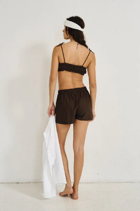 Draped Bermuda Shorts (Limited Edition) Chocolate- Natalia