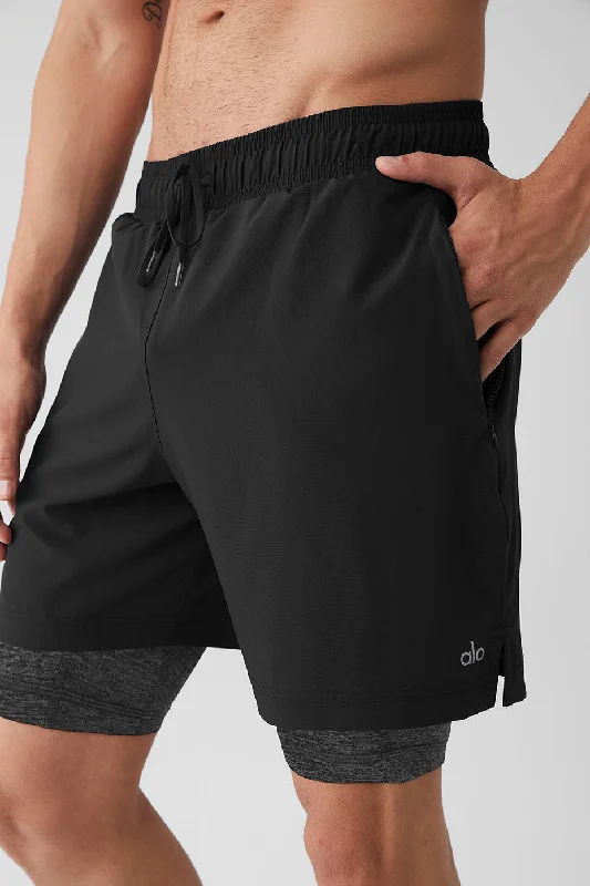 7"" Unity 2-In-1 Short - Black/Dark Grey Marl